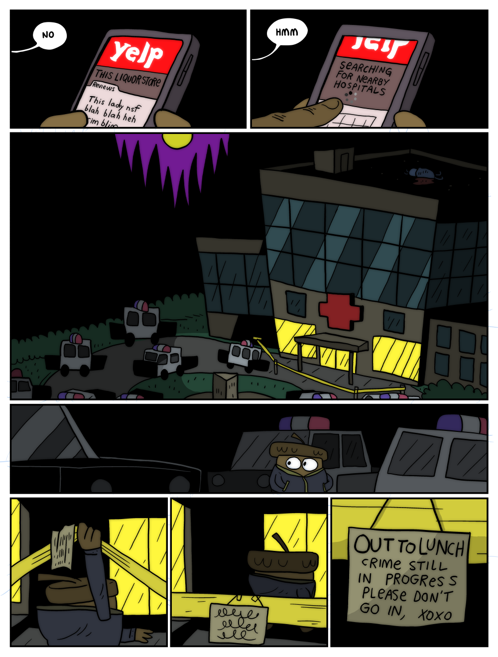 you don't get to read it in the penultimate panel, you have to read it in the final one.