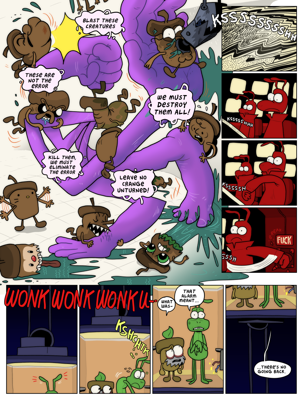 well, you can click the back button to go and re-read the comic. it'll be like going back in time for the characters, in a way. Only you can save them! read the comic backwards!!! quick!!